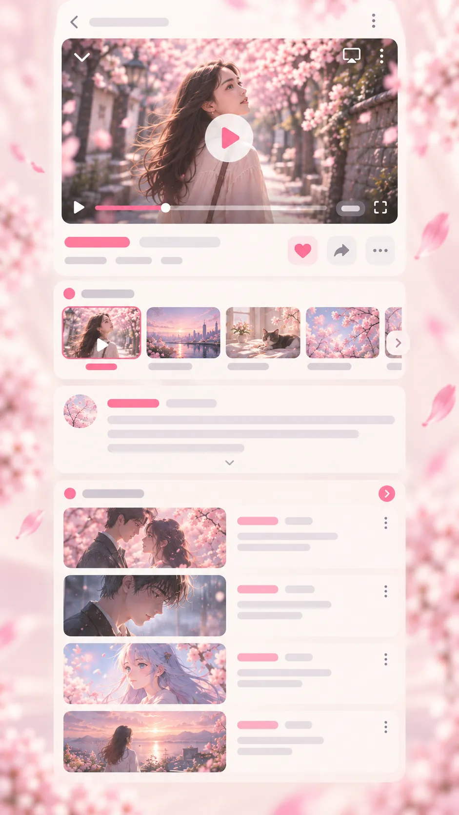 樱花视频 APP 原创视频频道界面